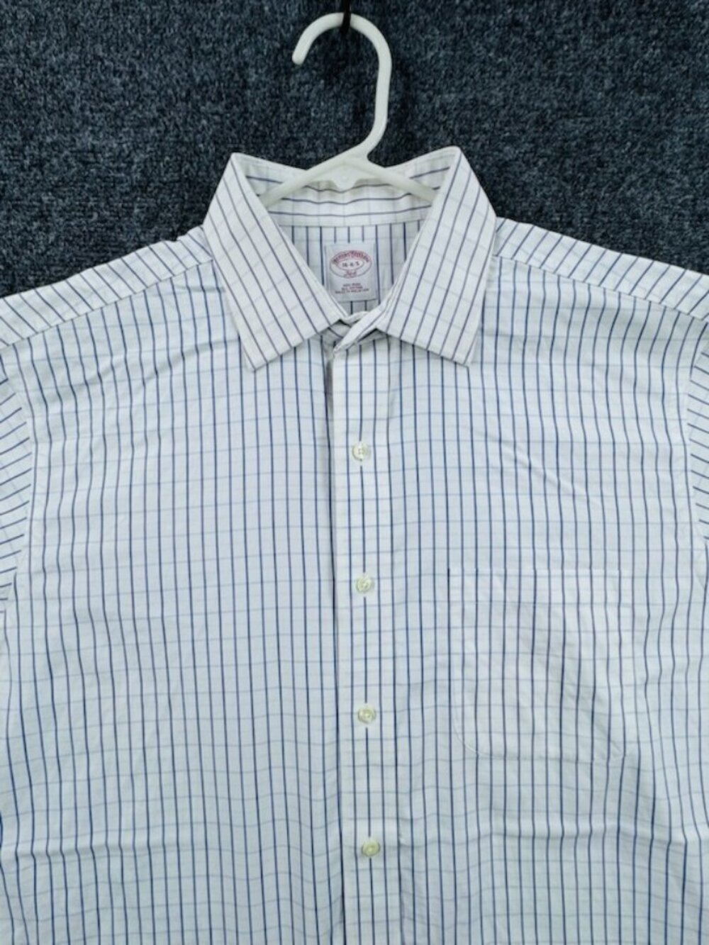 Brooks Brothers 16 4/5 Non-Iron Cotton Blue Shirt Long Sleeve Mens Button Up
